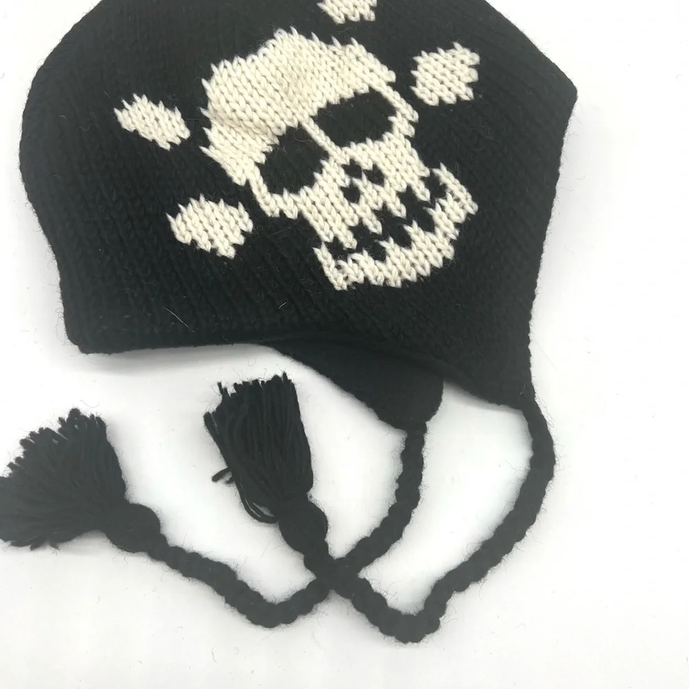 Gothic Hand-knit Skull Beanie